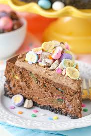 Although egg hunts are always fun, sometimes kids are upset when they happen too fast, because everyone makes a mad dash for the eggs—and kids will have a great time searching for eggs while parents will love seeing the joy on their kids' faces when they return with their bounty, thanks to these. Malted Easter Egg Chocolate Cheesecake Easter Dessert Recipe