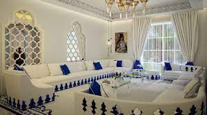 luxury traditional arabic seating in white and blue color and arabic decor majlis interior design moroccan interiors interior design gallery