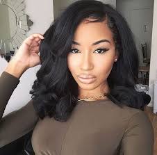 Cascading curls for a wedding make a soft, glamorous style that feels and looks airy and light. Image Result For Shoulder Length Loose Curls Weave Human Hair Wigs Weave Hairstyles Wig Hairstyles