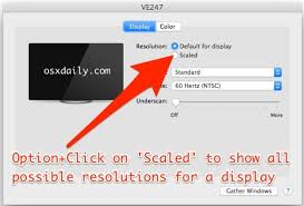 For example, here's the default selection of scaled resolutions shown on a particularly 24″ external display connected to a macbook pro How To Show All Possible Screen Resolutions For A Display In Mac Os X Osxdaily