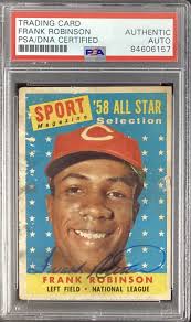 Frank Robinson Signed 1958 Topps #484 Baseball Card Reds Auto PSA/DNA  Damaged