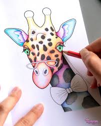 Download A Cute Giraffe Coloring Page From Thaneeya Mcardle S Portable Purse Sized Color Fun Coloring Book Giraffe Coloring Pages Coloring Books Giraffe Coloring Page