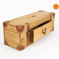Baul De Madera Que Es Un Cajon Con Acabados De Cuero