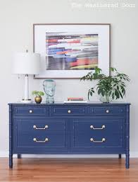 Before After Navy Faux Bamboo Dresser Blue Painted Furniture Painted Furniture Furniture Makeover