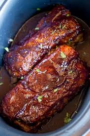 Fiery mediterranean roast pork, pull apart pork rib season rump roast according to taste and put in crock pot with onion, au jus. Slow Cooker Barbecue Ribs Crockpot Ribs Dinner Then Dessert