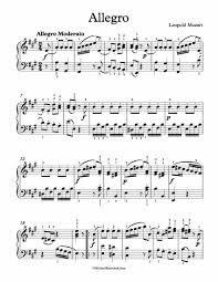Free Piano Sheet Music Allegro In A Major Leopold Mozart Enjoy Piano Sheet Music Free Piano Sheet Piano Sheet Music