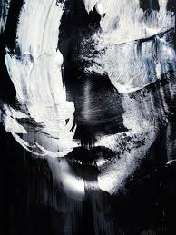 Sketch fashion.abstract simple black and white painting of beautiful model. New Painting Face Abstract Black White Ideas