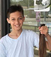 Go green salon , located inside maggie's wigs 4 kids of michigan, offers a consultation, haircut & style for a fee to those wishing to donate their hair. Little Boy Grows Hair Long Just So He Can Donate It