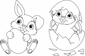 Ausmalbild Ostern Zwei Osterhäschen Ausmalen Kostenlos