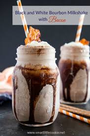 Black And White Desserts Names Black And White Bourbon Milkshake With Bacon This Sweet Milky Treat Is A Great Recipe For Any Bourbon Drinks Recipes Milkshake Recipes Dessert Recipes Easy
