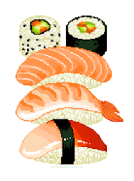 Pretty Transparents Sushi すし Stay Creepy Kawaii Art Japanese Food Illustration Pixel Art
