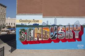 Greetings From Sandusky Ohio Postcard Large Letter Interactive Mural Sandusky Sandusky Ohio Mural