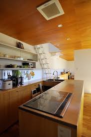 中庭へと開かれた快適住空間ここにしかない かけがえのない贅沢な時間 family 100 life 細長い家 日本のインテリアデザイン キッチンインテリアデザイン