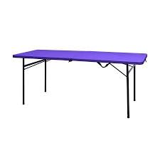 Mainstays 6 Foot Bi Fold Plastic Folding Table Black Walmart Com Tailgate Table Versatile Table Dark Grape