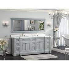 Maybe you would like to learn more about one of these? 84 Inch Gray Finish Double Sink Bathroom Vanity Cabinet With Mirror Luxury Bathroom Sinks Double Sink Bathroom Vanity Bathroom Vanity