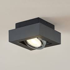Deckenstrahler sind die ideale beleuchtung, wenn du in deinen vier wänden einzelne ecken, besondere möbel oder andere bereiche, die viel licht benötigen. Led Deckenstrahler Ronka Gu10 1 Fl Dunkelgrau Kaufen Lampenwelt De