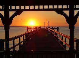 Colonial Beach Pier At Sunrise Colonial Beach Colonial Beach Virginia Beautiful Sunrise