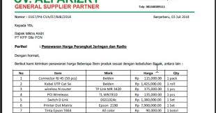 Contoh surat penawaran harga jasa ac. Download Contoh Format Surat Penawaran Harga Barang Dan Jasa Miraclewijaya Com