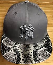 New York Yankees Snakeskin Bill New Era Adjustable Snapback Etsy New Era New York Yankees Unique Hats