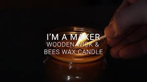 Use A Diy Wooden Wick For Beeswax Candles Wooden Wick Beeswax Candles Bee Wax Candles