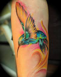 Hummingbird Tattoo Neck Tattoo Colorful Hummingbird Tattoo