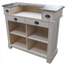 bar en pin massif 120cm plateau zinc ou bois comptoir de bar bar comptoir