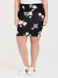 Details About Torrid Womens Black W Pink Flowers Floral Fold Over Pencil Skirt Plus Size 4 26