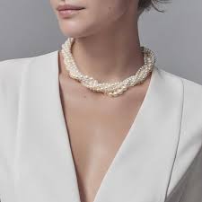 Paloma Picasso Olive Leaf Torsade Pearl Necklace In Sterling Silver In 2020 Sterling Silver Necklace Pendants Tiffany Pearls Paloma Picasso Jewelry