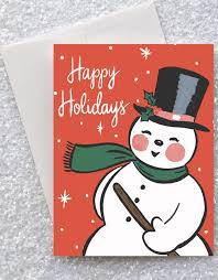In this video you can get an innovative idea to make snowman christmas greeting card. Happy Holidays Retro Snowman Greeting Card Home