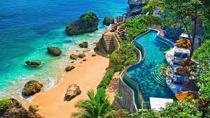 Ocean Summer Summertime Hotel Beach Jimbaran Resort Town Resort Sea Bay Lagoon Tropics Bali Caribbe Bali Vacation Island Wallpaper Beach Wallpaper