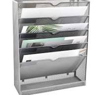 Wall Hanging File Organizer Wall Mount File Organizer Holder 5 Pocket Metal  Mesh Hanging Folder Magazine Mail Rack For Office Home Study Room Black ...