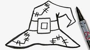 How To Draw A Cartoon Halloween Witch Hat Easy Doodle For Girls Boys Witch Drawing Simple Cartoon Easy Cartoon Drawings