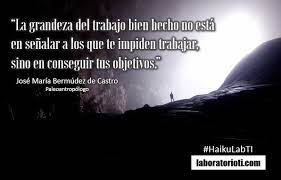 El Haiku La Grandeza Del Trabajo No Esta En Senalar Que Te Impide Trabajar Sino En Jose Maria Bermudez De Castro