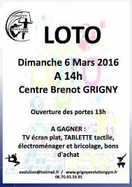 Loto De Grigny Evolution Gym De Grigny 69520 Rhone 06 Mars 2016 Affiche Loto Loto S Amuser