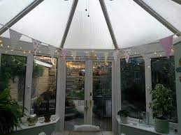 Conservatory Fairy Lights And Bunting Conservatory Lighting Conservatory Decor Balcony Decor