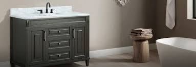 The decently priced floor cabinet by sauder has a premier look in a slate white finish. Bathroom Vanities Floor Decor