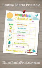 Morning Checklist Printable Morning Routine Checklist