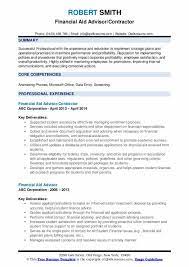 Job description and duties for personal financial advisor. Financial Aid Advisor Resume Samples Qwikresume