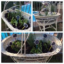 Upcycled Baby Bassinet Herb Garden Garden Planters Herb Garden Bedding Plants