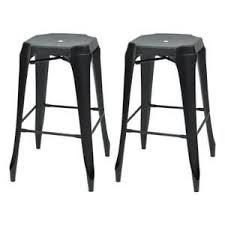 Kraft Mary Lot De 2 Tabourets De Bar En Metal Noir Mat Industriel L 47 X P 47 Cm Assise H 75 5cm Tabouret De Bar Tabouret Metal Noir