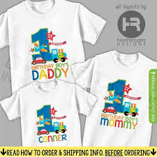 Birthday Party Cars T Shirt Design For Family Transportation Birthday Shirt Or Bodysuit By Heatherrogersdesigns Transportation Birthday Transportation Birthday Party Birthday Shirts