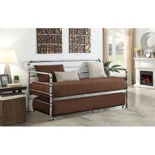 De Soto Transitional Metal Twin Daybed With Trundle Twin Daybed With Trundle Metal Daybed Daybed With Trundle