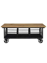 Items must be collected within 3 business days. Wood Black Wire Rolling Coffee Table Modern Furniture Brickell Collection