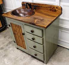 The distressed driftwood finish gives the vanity a unique style. Bathroom Vanity 36 Rustic Farmhouse Bathroom Vanity Sage Green Bathroom Vanity W Drawers Rustic Bathroom Vanity Copper Sink