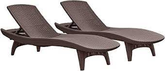 Maybe you would like to learn more about one of these? Amazon Com Keter Set Of 2 Pacific Sun Lounge Outdoor Chaise Pool Chairs With Resin Rattan Look And Adjustable Back Brown Patio Lawn Garden