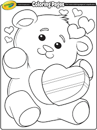 Valentine S Teddy Bear On Crayola Com Teddy Bear Coloring Pages Bear Coloring Pages Valentines Day Coloring Page