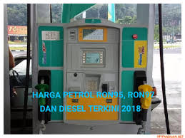Harga runcit produk petroleum dijangka turun mulai 1 januari 2019 dan sekiranya trend penurunan harga minyak sedunia diteruskan, maka harga minyak runcit akan diturunkan setiap minggu. Harga Minyak Terkini Bulan November Petrol Ron95 Ron97 Dan Diesel Tahun 2018 My Panduan