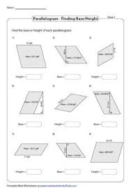 If your problem gives you a measurement of the base and height of a parallelogram, simply multiply them to get your area. 8 Best Parallelogram Worksheets Ideas Parallelogram Area And Perimeter Worksheets