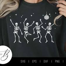 Dancing Skeletons SVG Halloween Skeleton, Spooky Season, Cute Skeleton SVG  Svg, Eps, Dxf, Png, Jpg Cut File