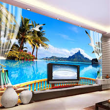 Paint is any pigmented liquid, liquefiable, or mastic composition that, after application to a substrate in a thin layer, converts to a solid film. Wallpaper 3d Wall Mural Large Custom Custom Photo Wall Paper 3d Wall Painting Living Room Bedroom Tv Background Wall Nature Landscape Balcony Seaview Mural Wallpaper 430cmx300cm Amazon Com